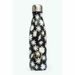Hype. Black Daisies Metal Reusable Bottle