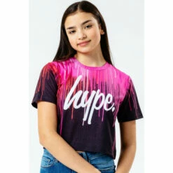 Hype. Pink Lilac Kids Crop T-Shirt -Hype Shop unnamed file 466