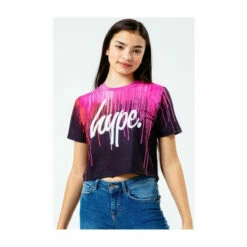 Hype. Pink Lilac Kids Crop T-Shirt -Hype Shop unnamed file 467