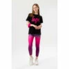 Hype. Girls Black To Pink Fade Script T-Shirt, Leggings And Scrunchie Set