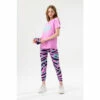 Hype. Girls Purple Groovy Zebra Script T-Shirt, Leggings And Scrunchie Set -Hype Shop unnamed file 4690