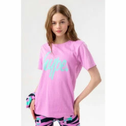 Hype. Girls Purple Groovy Zebra Script T-Shirt, Leggings And Scrunchie Set -Hype Shop unnamed file 4692