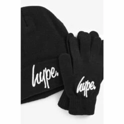 Hype. Script Beanie Hat And Gloves Set Pink -Hype Shop unnamed file 4702