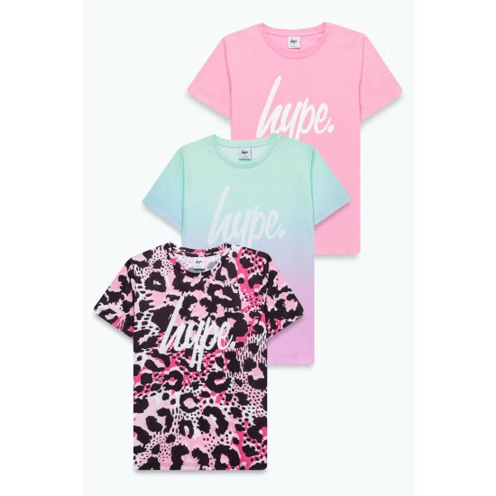 unnamed-file-4711.jpg Hype. Girls Pink Fade Leopard T-Shirts 3 Pack -Hype Shop unnamed file 4711