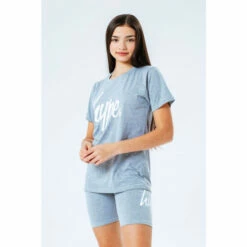 Hype. T-Shirt And Cycling Short Loungewear Set Grey