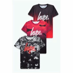 Hype. Boys Red Drip Camo Mist T-Shirt 3 Pack -Hype Shop unnamed file 4756