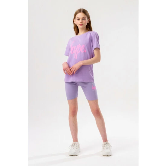 unnamed-file-4762.jpg Hype Girls Purple Lilac Script T-Shirt And Cycling Short Set -Hype Shop unnamed file 4762