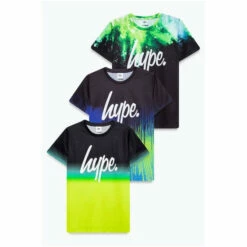 Hype. Boys Green Burst Drip Fade T-Shirt 3 Pack -Hype Shop unnamed file 4785