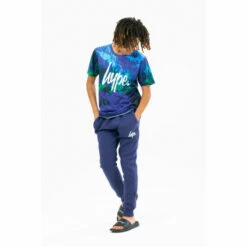 Hype. Blue Reef Spray Script T-Shirt And Joggers Set