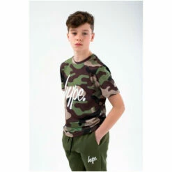 Hype. Khaki Green Classic Camo Script T-Shirt & Joggers Set -Hype Shop unnamed file 4805