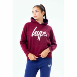 Hype. Kids Burgundy Hoodie And Navy Joggers Set -Hype Shop unnamed file 4832