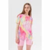 Hype. Girls Pink Spray Drips Script Tee And Short Set -Hype Shop unnamed file 4847
