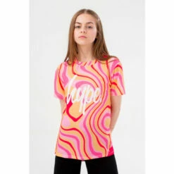 Hype. Girls Pink Groovey Script T-Shirt