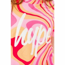 Hype. Girls Pink Groovey Script T-Shirt -Hype Shop unnamed file 502