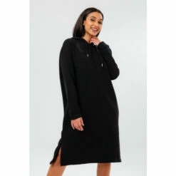 Hype. Womens Black Oversized Hoodie Dress