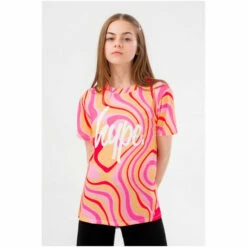 Hype. Girls Pink Groovey Script T-Shirt -Hype Shop unnamed file 503