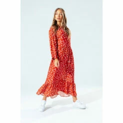 Hype. Womens Brown Brick Spots Dress -Hype Shop unnamed file 5079