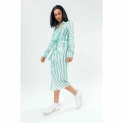 Hype. White Mint Zebra Women's Shirt Dress