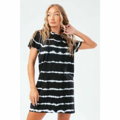 Hype. Black Dye Stripe Dress