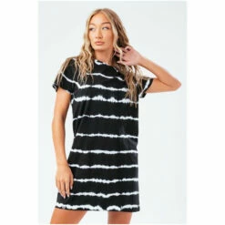Hype. Black Dye Stripe Dress -Hype Shop unnamed file 5145