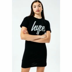 Hype. Black Glitter T Dress -Hype Shop unnamed file 5149
