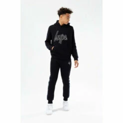 Hype. Boys Black Panelled Script Tracksuit