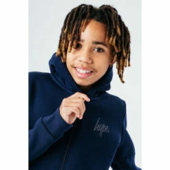 Hype. Unisex Blue Kids Script Zip Tracksuit -Hype Shop unnamed file 5232