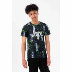 Hype Boys Navy Map Logo Script T-Shirt