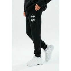 Hype. Black Logo Script Kids Overhead Hoodie And Jogger Tracksuit Set -Hype Shop unnamed file 5277