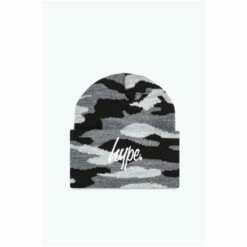 Hype. Black Camo Knitted Beanie -Hype Shop unnamed file 5313