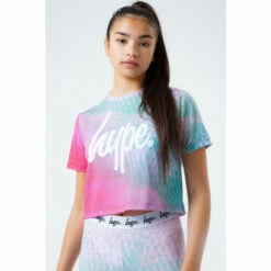 Hype. Pink Coral Snake Kids Crop T-Shirt -Hype Shop unnamed file 534