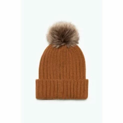 Hype. Unisex Adults Brown Bobble Beanie