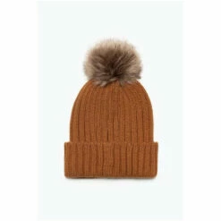 Hype. Unisex Adults Brown Bobble Beanie -Hype Shop unnamed file 5351