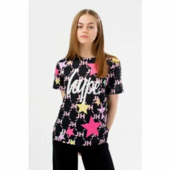 Hype Girls Black JH Star Script T-Shirt