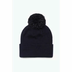 Hype. Unisex Navy Blue Bobble Script Hat
