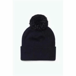 Hype. Unisex Navy Blue Bobble Script Hat -Hype Shop unnamed file 5363