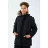 Hype Black Parka Coat