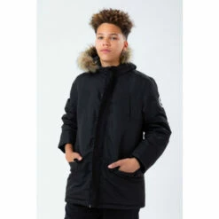 Hype Black Parka Coat