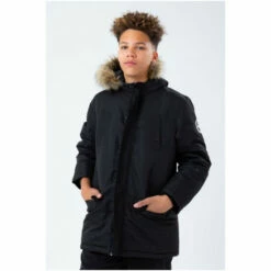 Hype Black Parka Coat -Hype Shop unnamed file 5443