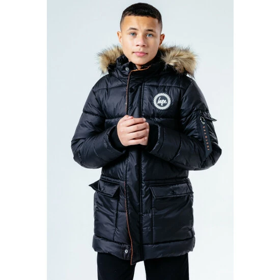 unnamed-file-5444.jpg Hype. Black Faux Fur Hooded Kids Explorer Coat -Hype Shop unnamed file 5444
