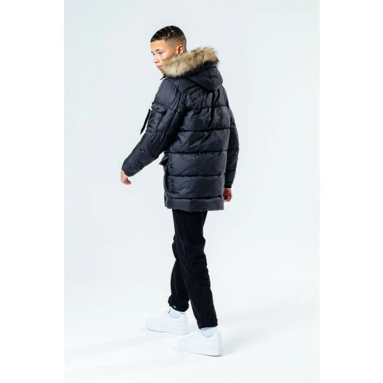 unnamed-file-5446.jpg Hype. Black Faux Fur Hooded Kids Explorer Coat -Hype Shop unnamed file 5446