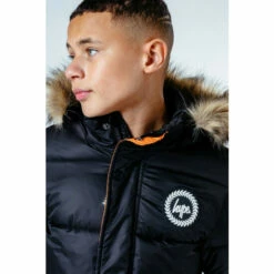 Hype. Black Faux Fur Hooded Kids Explorer Coat 6 Hype. Black Faux Fur Hooded Kids Explorer Coat -Hype Shop unnamed file 5448
