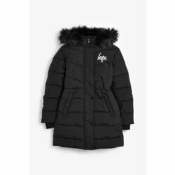 Hype. Longline Parka Coat Black -Hype Shop unnamed file 5456