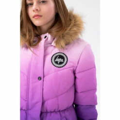 Hype. Girls Purple Fade Longline Parker Coat -Hype Shop unnamed file 5474