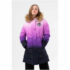 Hype. Girls Purple Fade Longline Parker Coat -Hype Shop unnamed file 5478