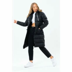 Hype. Black Longline Puffer Jacket
