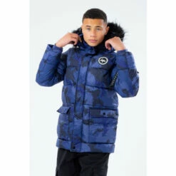 Hype. Blue Camo Explorer Crest Coat