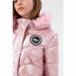 Hype. Girls Pink Longline Parker Coat -Hype Shop unnamed file 5507