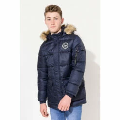 Hype. Navy Blue Explorer Crest Coat