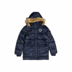 Hype. Navy Blue Explorer Crest Coat -Hype Shop unnamed file 5530